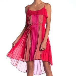 Adelyn Rae pleated colorblock Midi dress
